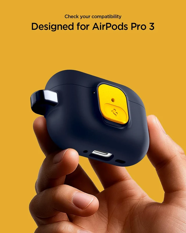 Alt view image 2 of 6 - Nano Pop Designed for AirPods Pro 3 Case (2025) with Lock Two-Tone Secure Locking Clip, Carabiner Included, Wireless Charging Compatible - Blueberry Navy
