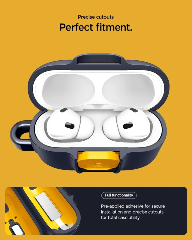 Alt view image 3 of 6 - Nano Pop Designed for AirPods Pro 3 Case (2025) with Lock Two-Tone Secure Locking Clip, Carabiner Included, Wireless Charging Compatible - Blueberry Navy