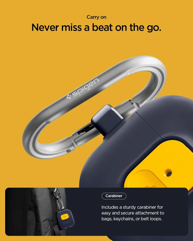 Alt view image 5 of 6 - Nano Pop Designed for AirPods Pro 3 Case (2025) with Lock Two-Tone Secure Locking Clip, Carabiner Included, Wireless Charging Compatible - Blueberry Navy