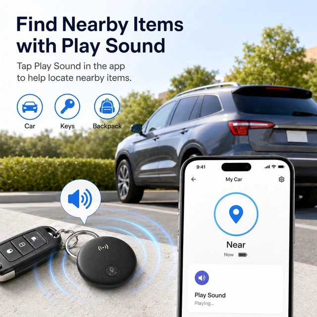 Alt view image 5 of 7 - GPS Tracker for Vehicle, Undetectable Car Tracker for Android & iOS 3-Day Location History, No Monthly Fee No SIM, IP68 Waterproof, Real-Time Tracking with Magnetic Case, 365-Day Battery Life