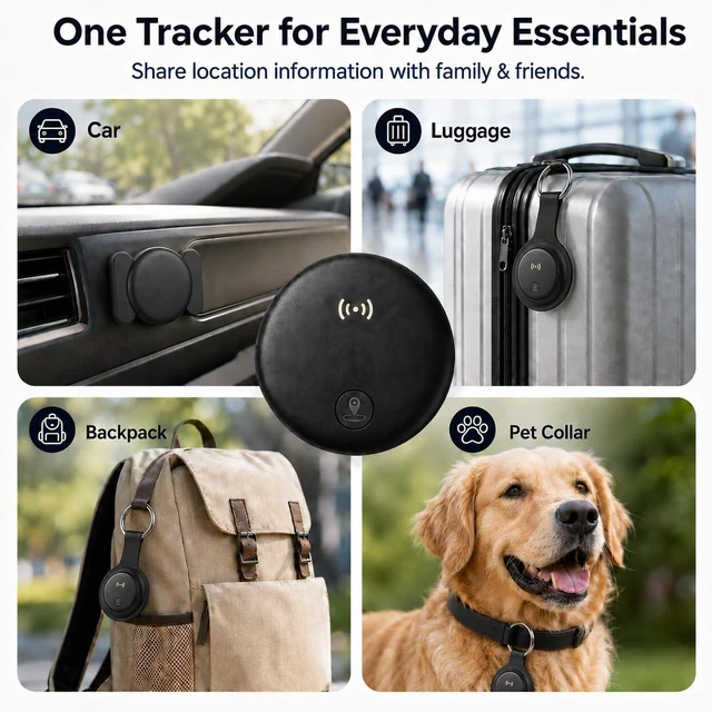 Alt view image 7 of 7 - GPS Tracker for Vehicle, Undetectable Car Tracker for Android & iOS 3-Day Location History, No Monthly Fee No SIM, IP68 Waterproof, Real-Time Tracking with Magnetic Case, 365-Day Battery Life