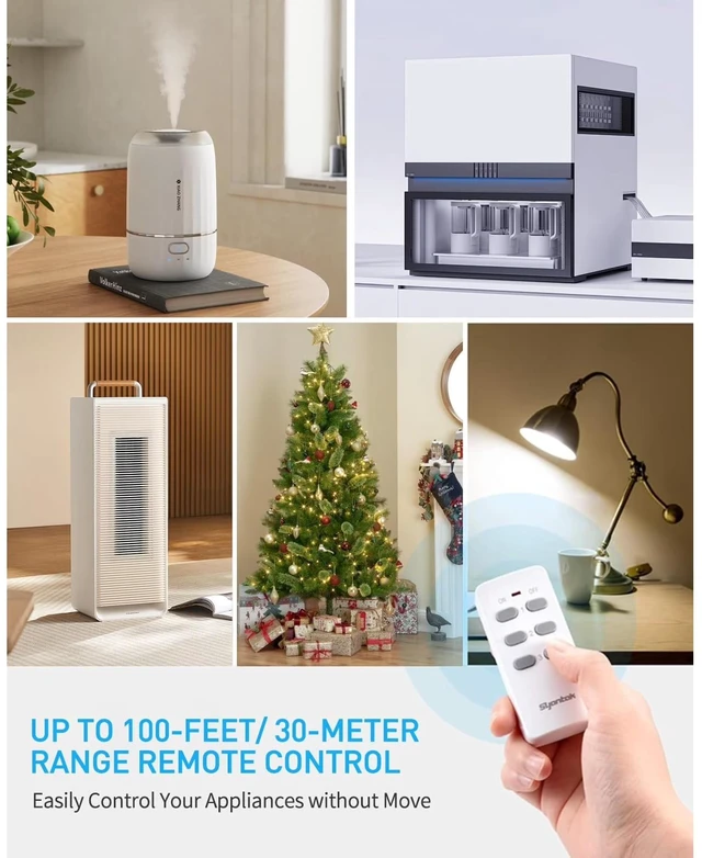 Alt view image 3 of 7 - Remote Control Power Strip with 3 RF Controlled Outlets & 3 USB Ports, Surge Protector Extension Cord (5ft), 15A/1875W for Home and Workstation Appliances