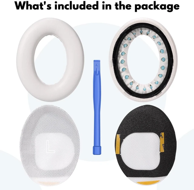 Alt view image 5 of 7 - Replacement Earpads for Bose QuietComfort Ultra Headphones Premium Memory Foam Cushions, Soft Protein Leather, Noise Isolation, Easy Installation, for Bose QC Ultra (White Smoke)