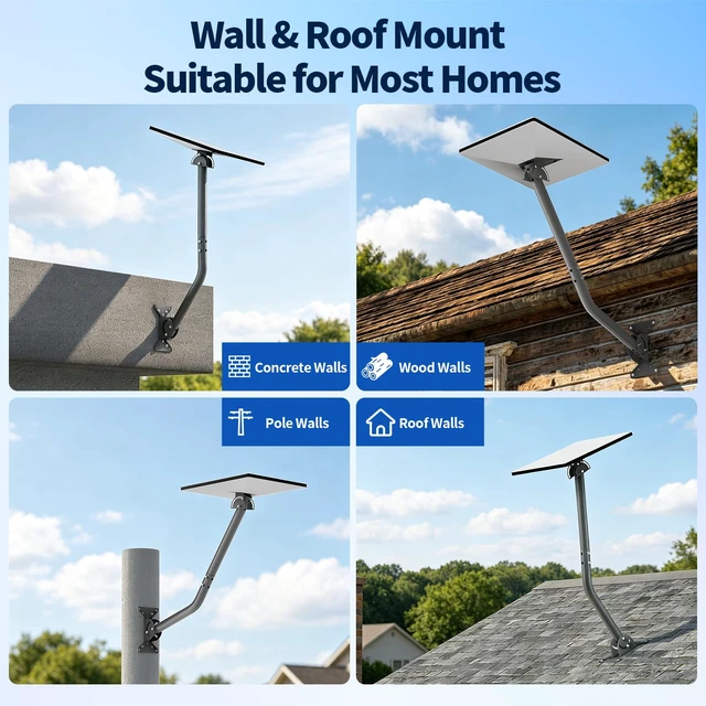 Alt view image 6 of 7 - Starlink Mini Wall Mount, Adjustable Bracket with Extension Tube, Rustproof & Weatherproof for Concrete & Wood Walls, Easy Installation