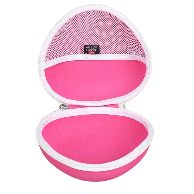 Alt view image 7 of 7 - EVA Kids Headphone Case for JLab/Acer/eKids Barbie, Case Only Hard EVA Shell, Shockproof & Water-Resistant, Double Zipper Closure, Mesh Pocket, Travel Storage Bag, Pink+White