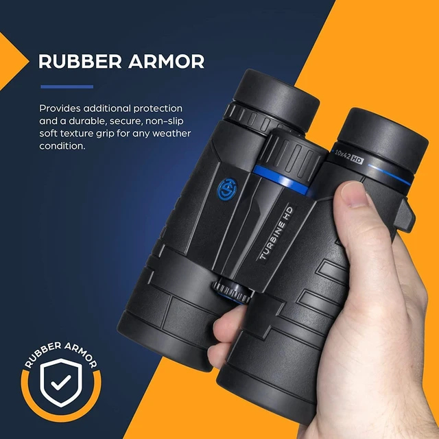Alt view image 2 of 6 - TSO Turbine HD 10x42 Roof Prism Binoculars for Adults, HD Glass with Multi-Coated Optics, 15.5mm Long Eye Relief, Rainproof Binoculars for Bird Watching, Hunting, Hiking, Travel & Wildlife Viewing