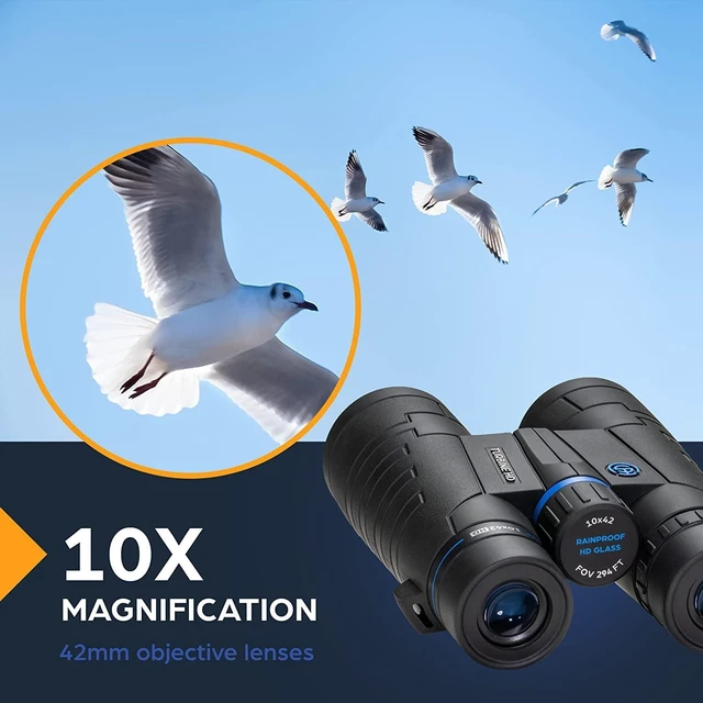 Alt view image 5 of 6 - TSO Turbine HD 10x42 Roof Prism Binoculars for Adults, HD Glass with Multi-Coated Optics, 15.5mm Long Eye Relief, Rainproof Binoculars for Bird Watching, Hunting, Hiking, Travel & Wildlife Viewing