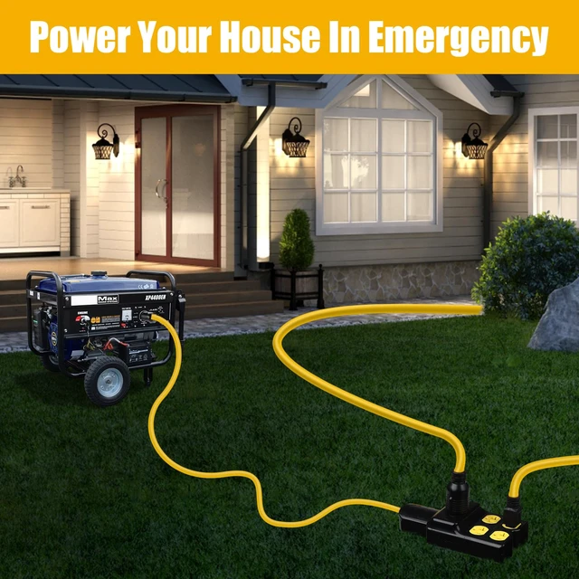 Alt view image 5 of 7 - NEMA L14-30P to 4X 5-20R/5-15R&L14-30R Generator Adapter Extension Cord, 4 Prong 30 Amp to 110V,Twist Locking to 15 Amp/20 Amp Household Outlet, 125/250V 7500 Watts, ETL Listed (3FT)