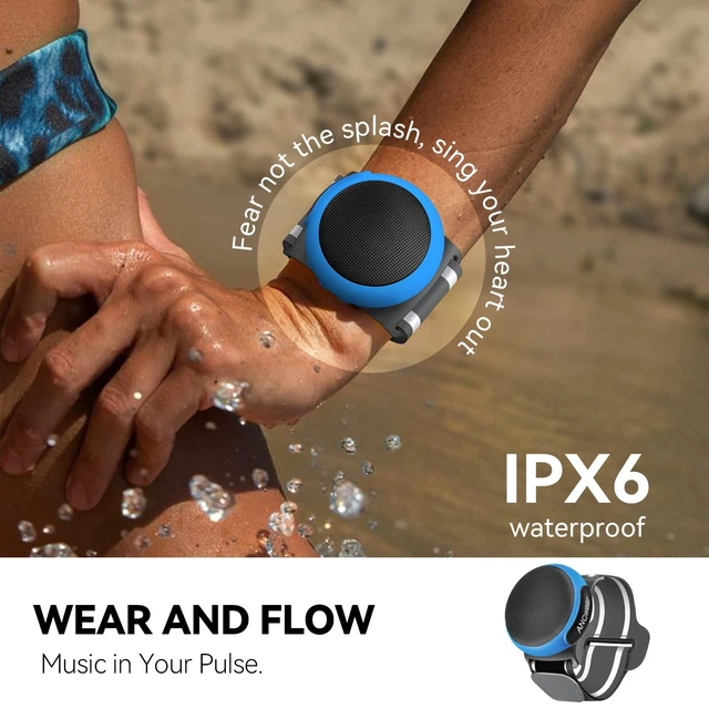 Alt view image 3 of 7 - Wearable Bluetooth Speaker with Clip, 3-Way Portable Mini Speaker 60g wearable speaker for work, walking and travel with wristband, clip and hanger, IPX6 splash resistance and 9.5H playtime