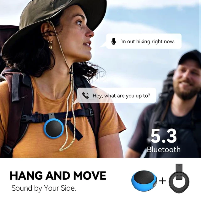 Alt view image 4 of 7 - Wearable Bluetooth Speaker with Clip, 3-Way Portable Mini Speaker 60g wearable speaker for work, walking and travel with wristband, clip and hanger, IPX6 splash resistance and 9.5H playtime