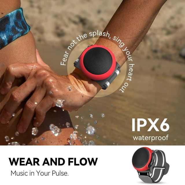 Alt view image 2 of 7 - Wearable Bluetooth Speaker with Clip, 3-Way Portable Mini Speaker 60g wearable speaker for work, walking and travel with wristband, clip and hanger, IPX6 splash resistance and 9.5H playtime
