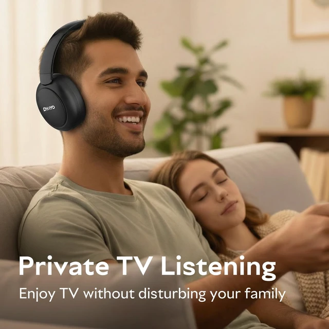 Alt view image 7 of 7 - Wireless Headphones for TV Watching with Transmitter Charging Dock For Seniors, Hearing Impaired Gifts, No Audio Delay, 30h Playtime, 100ft Range, Bluetooth 5.3, with Optical, AUX & RCA Cables