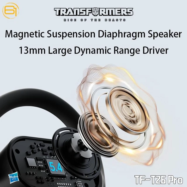 Alt view image 4 of 7 - Earbuds T26 Pro, Bluetooth 5.4 Wireless Gaming Earbuds with Mic, Over Ear Earbuds with Earhooks, 65H Playtime, Deep Bass, IPX5 Waterproof (Bumblebee Yellow)