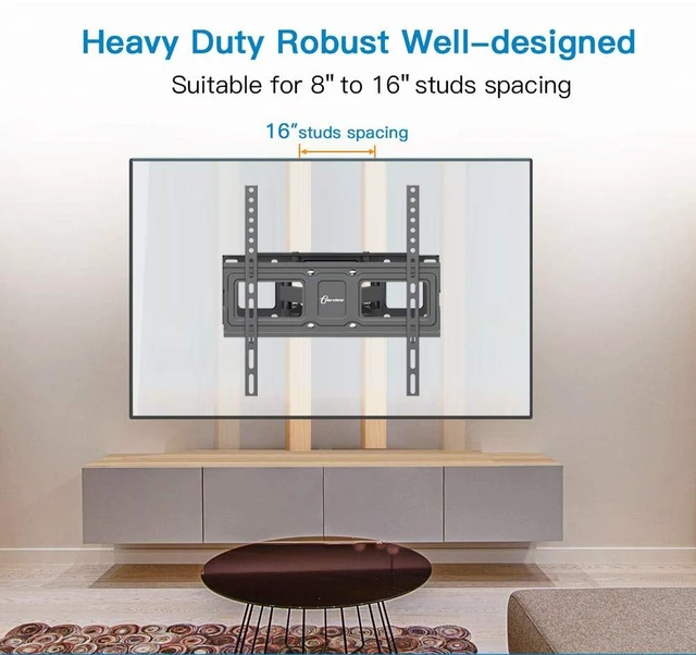 Alt view image 5 of 6 - Dual Articulating Arms TV Wall Mount Bracket fits to Most 26-70 inch LED,LCD,OLED Flat Panel TVs, Tilt Full Motion Swivel 14.1" Extension, Max VESA 400X400mm,80lbs,Fits 12/16" Wood Stud by