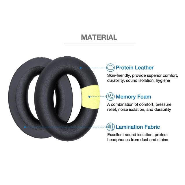 Alt view image 2 of 7 - Replacement Ear Pads & 3 Mic Covers for Bose A20 Aviation Headset Complete refresh kit: soft protein leather ear pads with slow-rebound memory foam, 3 mic covers and inner foam inserts