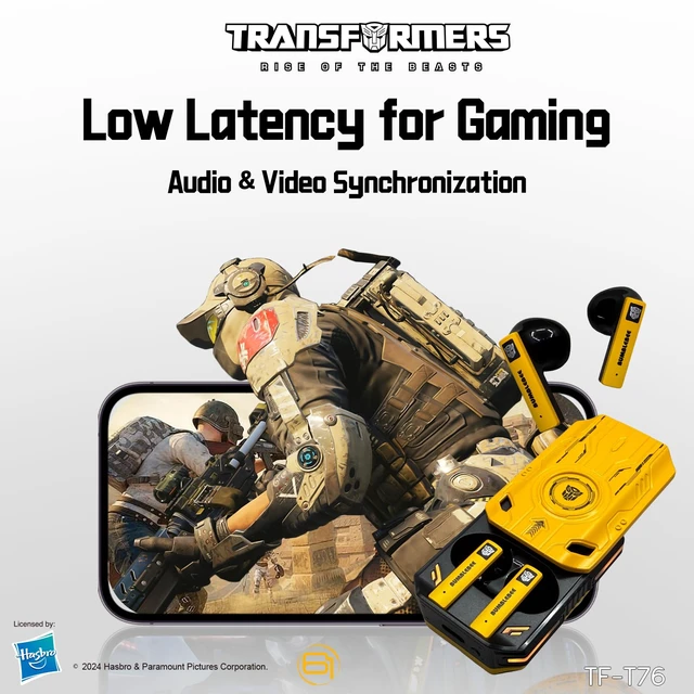 Alt view image 2 of 7 - Earbuds T76, Bluetooth 6.0 Wireless Gaming Earbuds with Mic, Low Latency in Ear Earbuds, 13mm Drivers, HD Calling, 40H Playtime, Zinc Alloy Case (Bumblebee Yellow)