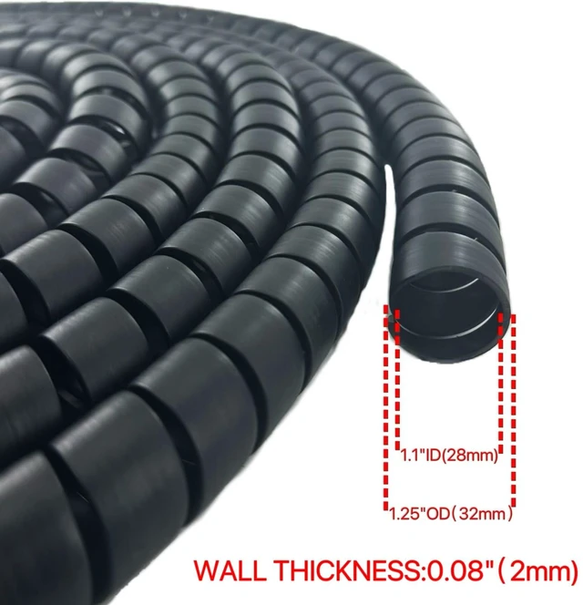 Alt view image 3 of 7 - Spiral Wrap Hose Cable Protector - 1.25" OD x 20' Pre-Cut Lengths-Safe Hose Protector to Avoid Wear and Extend Life for Hydraulic Pneumatic Hoses