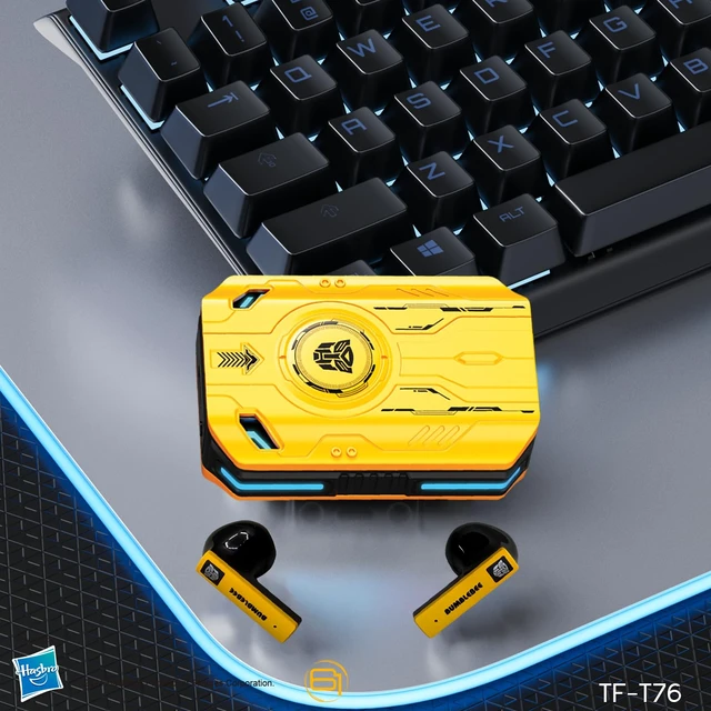 Alt view image 5 of 7 - Earbuds T76, Bluetooth 6.0 Wireless Gaming Earbuds with Mic, Low Latency in Ear Earbuds, 13mm Drivers, HD Calling, 40H Playtime, Zinc Alloy Case (Bumblebee Yellow)