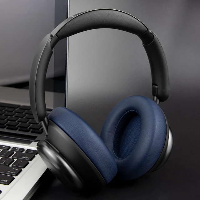 Alt view image 3 of 7 - Earpads Replacement for Anker Soundcore Space Q45 Headphones, Ear Pads Cushions with Softer Protein Leather, Noise Isolation Foam - Blue