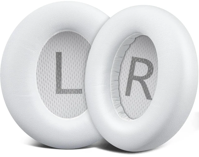 Main image of Earpads Replacement for Anker Soundcore Space Q45 Headphones, Ear Pads Cushions with Softer Protein Leather, Noise Isolation Foam - White