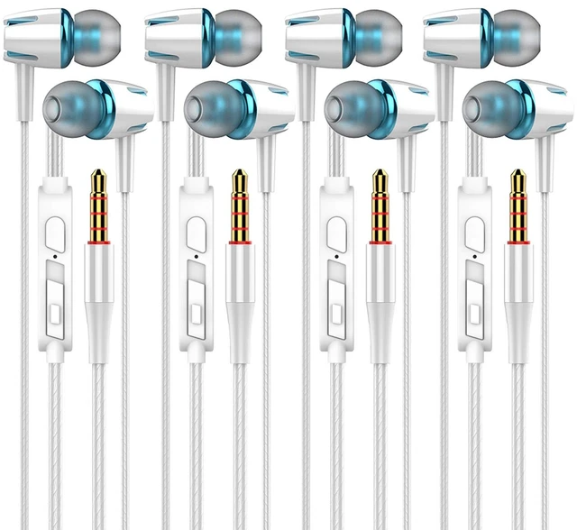 Main image of A9 Headphones Earphones Earbuds Earphones, Noise Islating, High Definition, Stereo for Samsung, iPhone,iPad, iPod and Mp3 Players (White-Blue 4pairs)