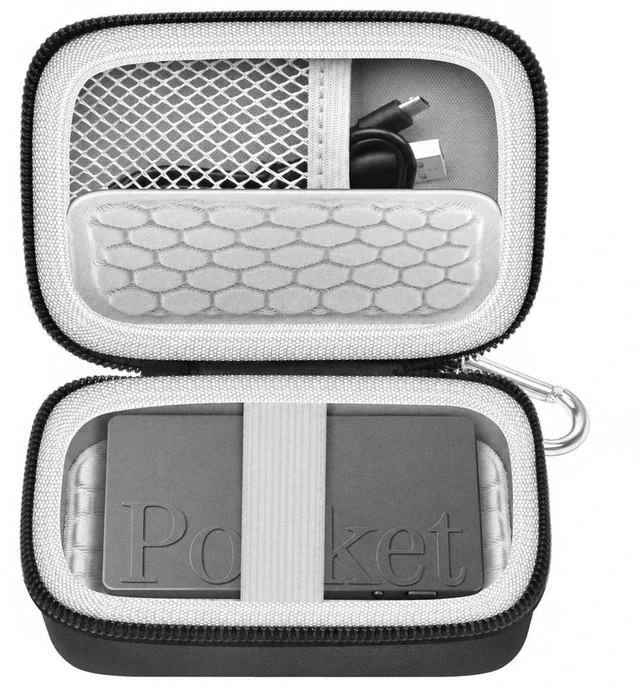 Main image of Hard Carrying Case for Pocket AI Voice Recorder, Travel Storage Bag Hard Shell with Soft Padding, Mesh Pocket and Elastic Strap Keep Recorder and Small Accessories Organized, Carabiner,Bag Only