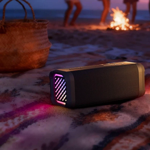 Alt view image 2 of 7 - Portable Bluetooth Speaker, 70W Powerful Sound with Bass+ Tech, 24H Playtime, Replaceable Battery with Power Bank, IP67 Waterproof & Dustproof, RGB Party Lights, Auracast & TWS Stereo Pairing