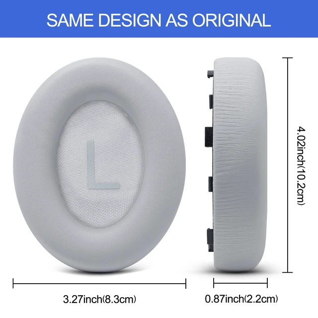 Alt view image 4 of 7 - Replacement Ear Pads Cushions for Bose NC 700 Noise Cancelling Headphones NC700 HP Upgrade Earpad Covers Protein Leather High-Dense Foam (Silver)