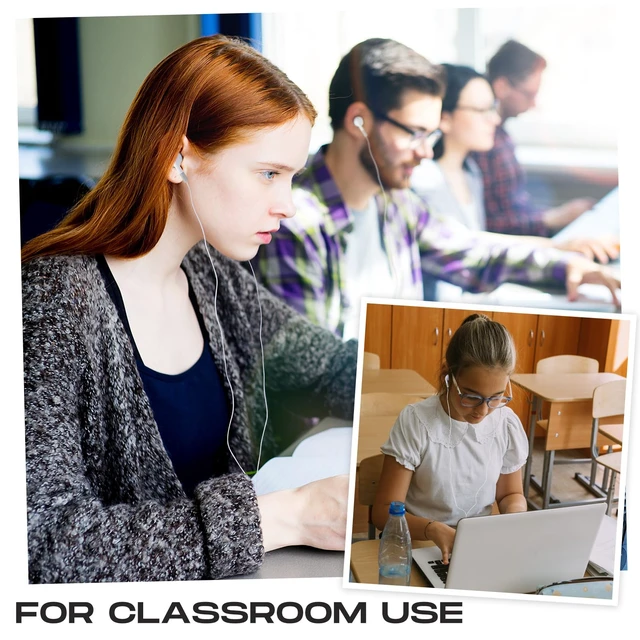 Alt view image 3 of 7 - 150 Packs Earbuds Bulk Earphones 3.5 mm Headphones Wired Ear,White In Ear Earphones for Office School Travel, Bulk Headphones Teacher Student Classroom, Disposable Wired Earbuds Backup