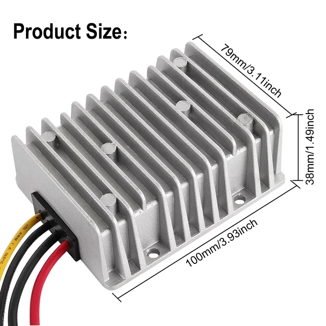 Alt view image 4 of 6 - DC 8V-40V to 12V 20A Buck Boost Converter Step Down/Up Regulator Voltage Reducer Converter Waterproof Regulated DC Power Supply for Golf Cart Club Car LED Light