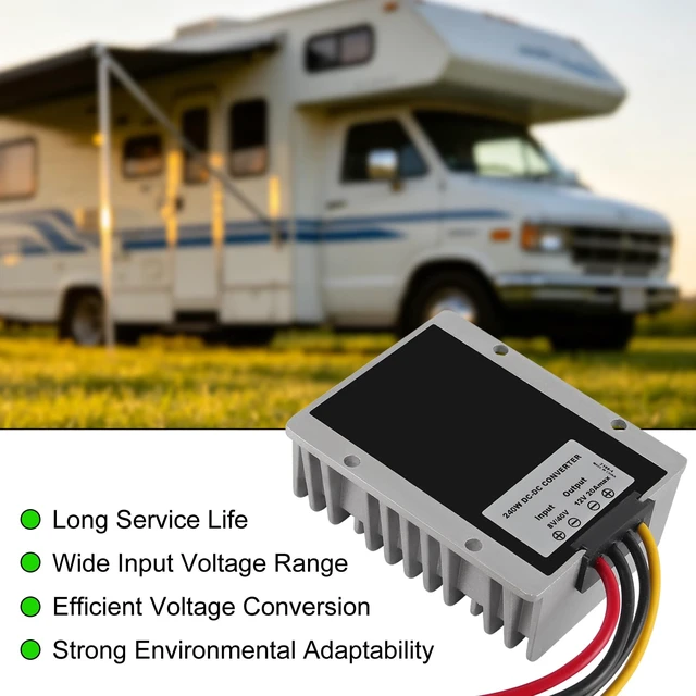 Alt view image 5 of 6 - DC 8V-40V to 12V 20A Buck Boost Converter Step Down/Up Regulator Voltage Reducer Converter Waterproof Regulated DC Power Supply for Golf Cart Club Car LED Light