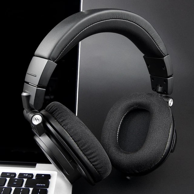 Alt view image 3 of 7 - Suede Earpads for ATH M50X Headphones - Black for Audio Technica M50X/M40X/M30X/M20X/MSR7/SX1 Monitor Headphones