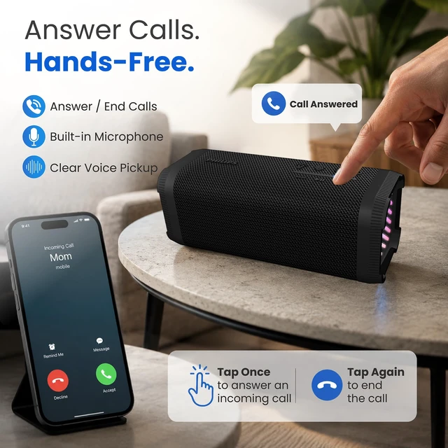 Alt view image 6 of 7 - Portable Bluetooth Speaker, 70W Powerful Sound with Bass+ Tech, 24H Playtime, Replaceable Battery with Power Bank, IP67 Waterproof & Dustproof, RGB Party Lights, Auracast & TWS Stereo Pairing