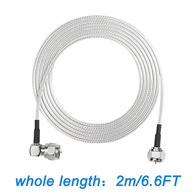 Alt view image 3 of 7 - F Type Coaxial Right Angle Connector Cable,90° Angled to Straight F Type Male RG316 Digital RF Coax Cable Cord for HDTV, CATV, Modem, Satellite Receivers (6.6FT) (Pack of 2)