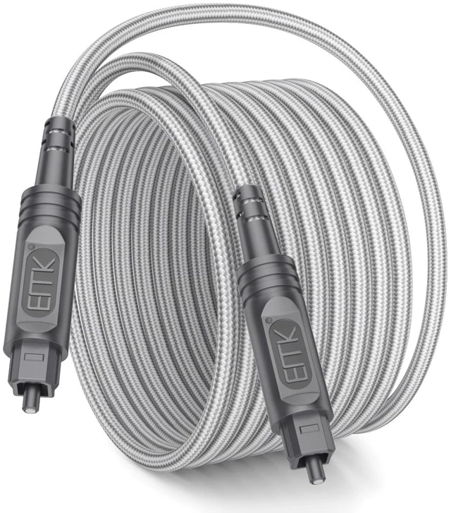 Main image of 16.5Ft Digital Optical Audio Cable Toslink Cable - Fiber Optic Cord for Home Theater,Sound bar,TV,Gaming Console,Musical Instrument,Projector,Speaker