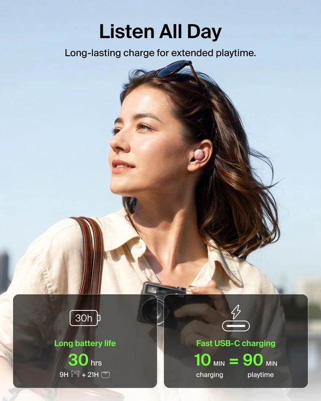Alt view image 3 of 7 - SoundForm Dot, True Wireless Bluetooth Ear Buds, 30H Battery compact ergonomic fit, Multipoint connection, SoundForm app EQ, iPhone 17, MacBook, iPad compatible, IPX5 Water resistance