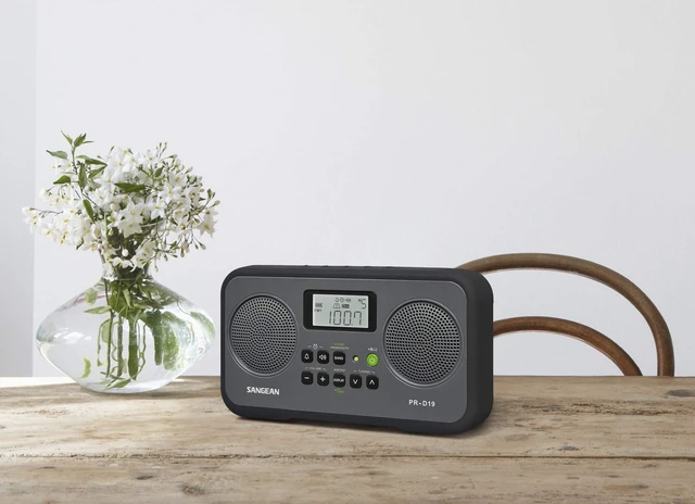 Alt view image 2 of 4 - PR-D19BK FM Stereo/AM Digital Tuning Portable Radio with Protective Bumper (Gray/Black)