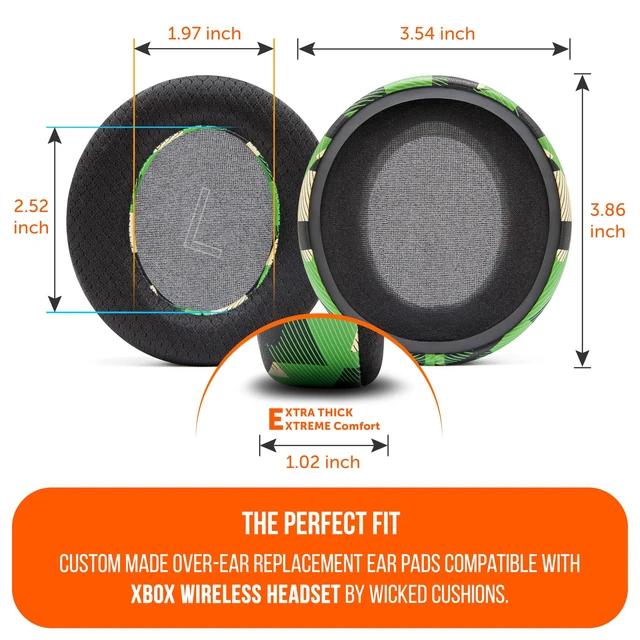 Alt view image 5 of 7 - Freeze Xbox Wireless - Cooling Gel Earpads for Xbox Wireless Headset Made by Wicked Cushions Boost Comfort, Thickness & Sound Isolation for Epic Gaming Green Prism