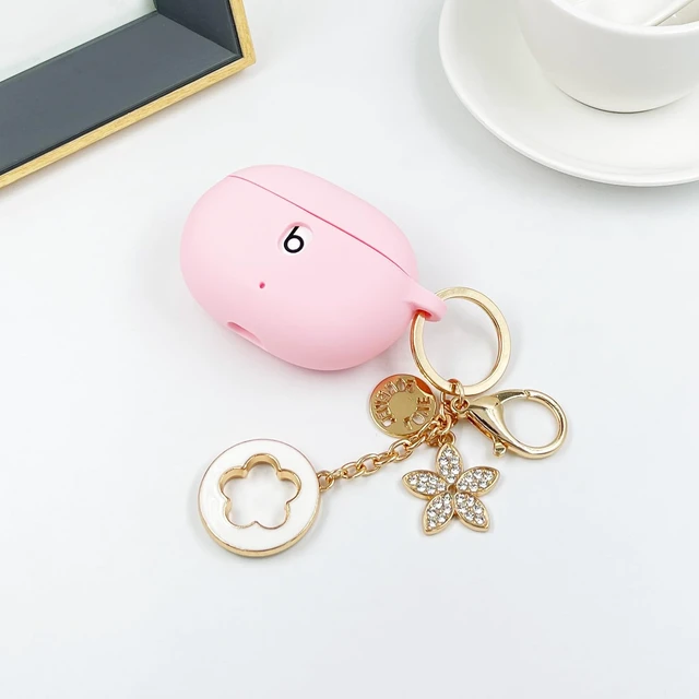 Alt view image 2 of 7 - Case Compatible with Beats Studio Buds (2021) / Beats Studio Buds + (2023) Silicone Protective Case for Beats Wireless Earbuds with Keychain (Pink)