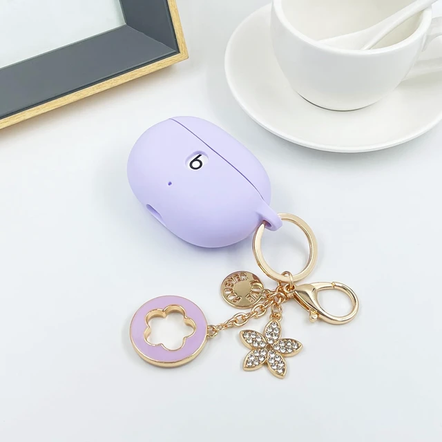 Alt view image 2 of 7 - Case Compatible with Beats Studio Buds (2021) / Beats Studio Buds + (2023) Silicone Protective Case for Beats Wireless Earbuds with Keychain (Purple)
