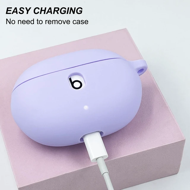 Alt view image 4 of 7 - Case Compatible with Beats Studio Buds (2021) / Beats Studio Buds + (2023) Silicone Protective Case for Beats Wireless Earbuds with Keychain (Purple)
