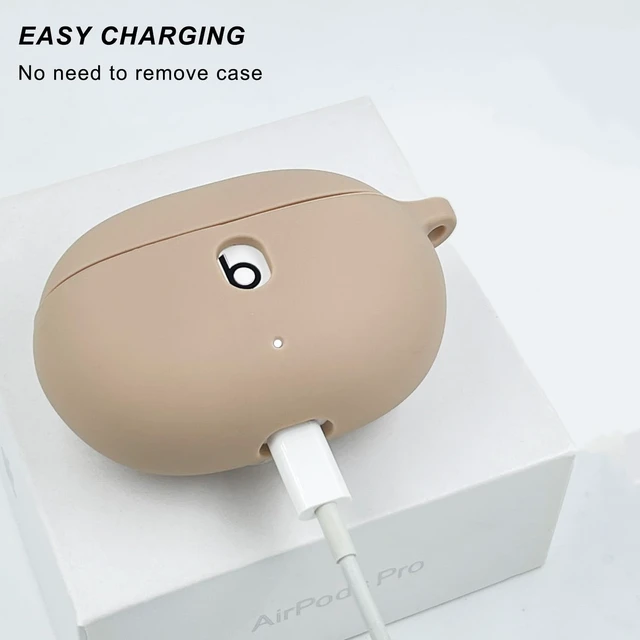 Alt view image 3 of 7 - Case Compatible with Beats Studio Buds (2021) / Beats Studio Buds + (2023) Silicone Protective Case for Beats Wireless Earbuds with Keychain (Milk Tea)