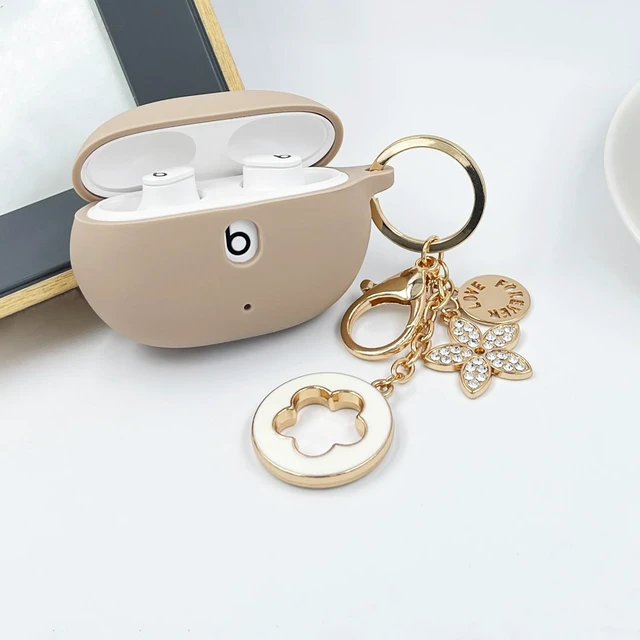 Alt view image 6 of 7 - Case Compatible with Beats Studio Buds (2021) / Beats Studio Buds + (2023) Silicone Protective Case for Beats Wireless Earbuds with Keychain (Milk Tea)