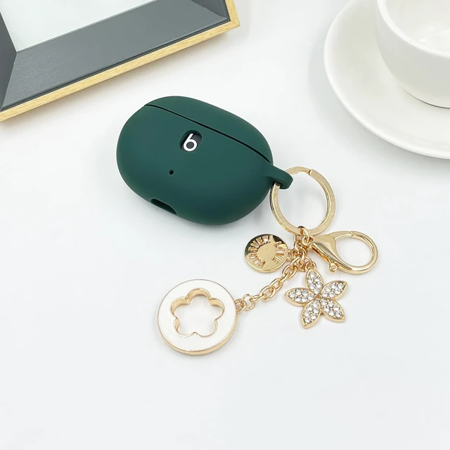 Alt view image 2 of 7 - Case Compatible with Beats Studio Buds (2021) / Beats Studio Buds + (2023) Silicone Protective Case for Beats Wireless Earbuds with Keychain (Midnight Green)