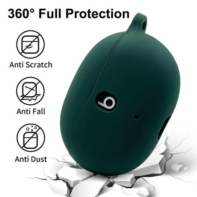Alt view image 5 of 7 - Case Compatible with Beats Studio Buds (2021) / Beats Studio Buds + (2023) Silicone Protective Case for Beats Wireless Earbuds with Keychain (Midnight Green)