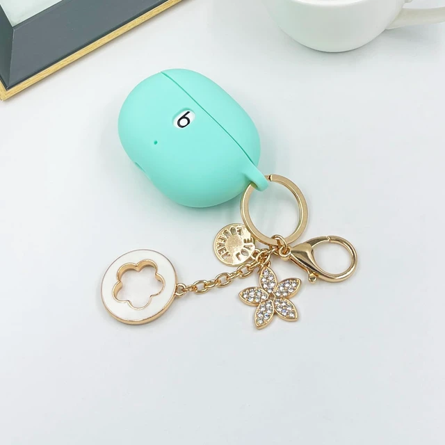 Alt view image 2 of 7 - Case Compatible with Beats Studio Buds (2021) / Beats Studio Buds + (2023) Silicone Protective Case for Beats Wireless Earbuds with Keychain (Mint Green)
