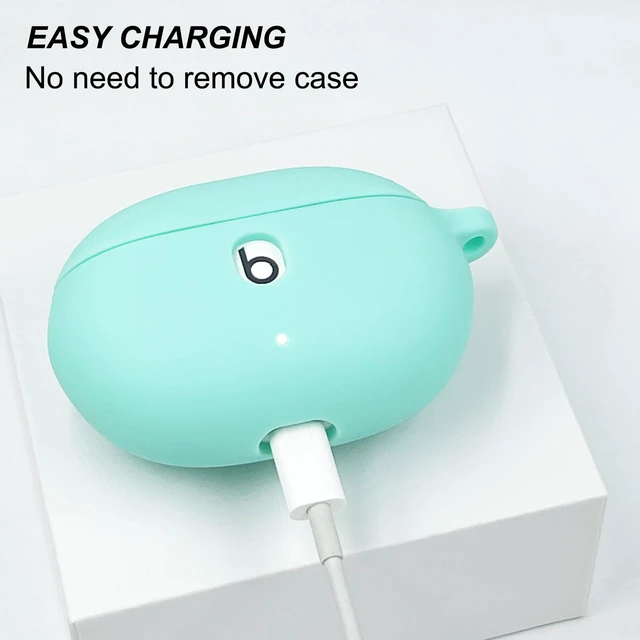 Alt view image 4 of 7 - Case Compatible with Beats Studio Buds (2021) / Beats Studio Buds + (2023) Silicone Protective Case for Beats Wireless Earbuds with Keychain (Mint Green)