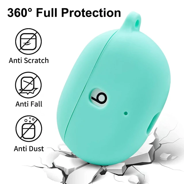 Alt view image 5 of 7 - Case Compatible with Beats Studio Buds (2021) / Beats Studio Buds + (2023) Silicone Protective Case for Beats Wireless Earbuds with Keychain (Mint Green)
