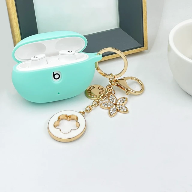 Alt view image 7 of 7 - Case Compatible with Beats Studio Buds (2021) / Beats Studio Buds + (2023) Silicone Protective Case for Beats Wireless Earbuds with Keychain (Mint Green)