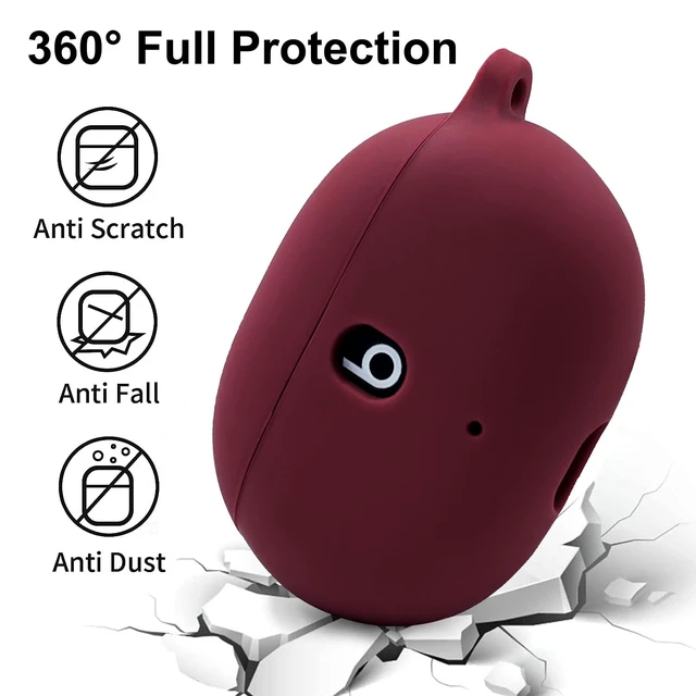 Alt view image 5 of 7 - Case Compatible with Beats Studio Buds (2021) / Beats Studio Buds + (2023) Silicone Protective Case for Beats Wireless Earbuds with Keychain (Burgundy)